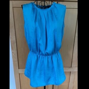 VIOLET & Claire turquoise blue sleeveless silk like Top size Medium